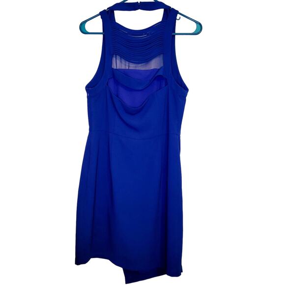 Adelyn Rae Blue Wrap Sleeveless Lattice Back Mini Dress Size Medium - Picture 2 of 11